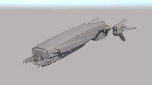 sci fi space frigate 3D model