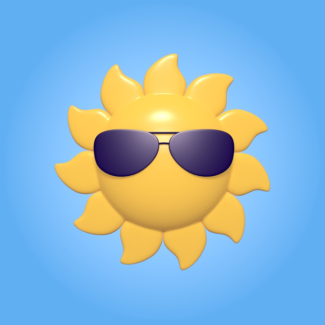 cartoon sun 3d