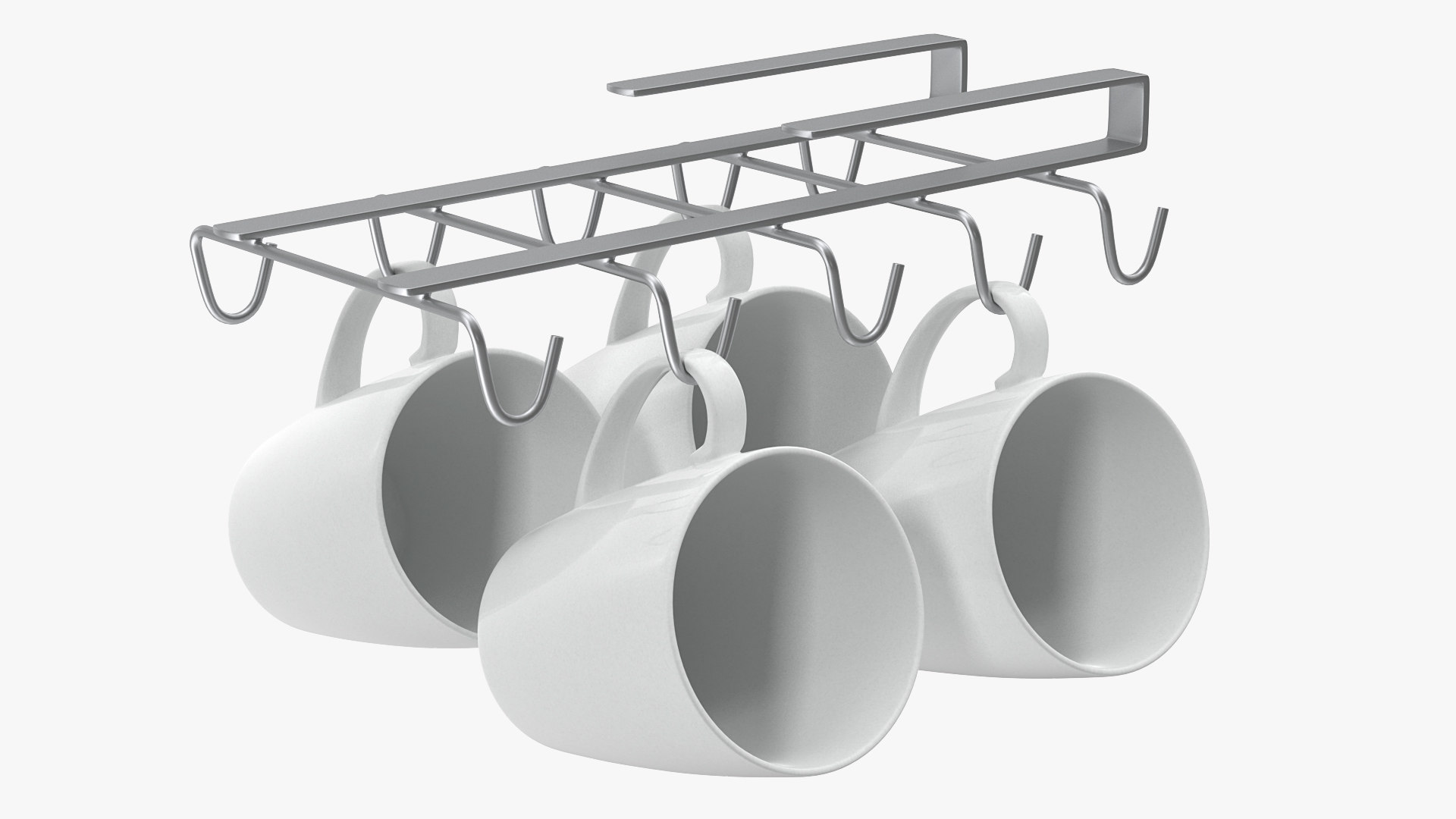 modèle 3D de Under Shelf Mug Holder with Mugs TurboSquid 1592400