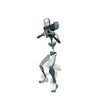 Soldier holding weapon walking forward
