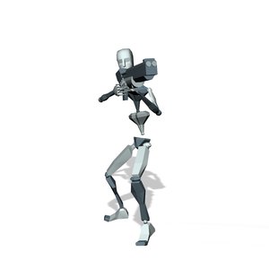 Soldier holding weapon walking forward