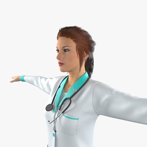 3D female doctor girl model