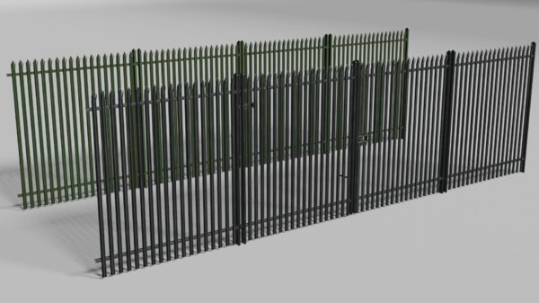 Fencing Gate Metallic Model Turbosquid 1592358 Fencing Gate Metallic Model, Wrought Iron Garden Fence Posts Taiwan