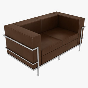 le corbusier sofa lc2 3D model
