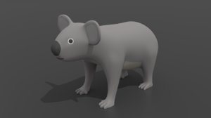 3D cartoon koala model