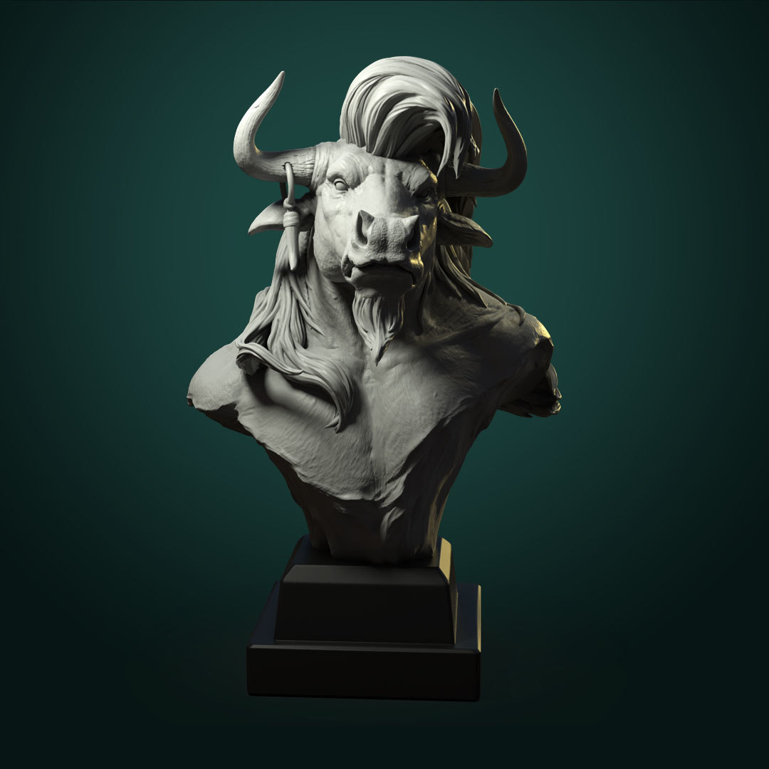 Free 3D games minotaur bust monster model - TurboSquid 1591433