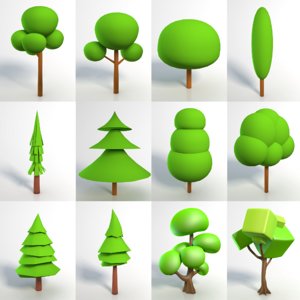 3D cartoon tree