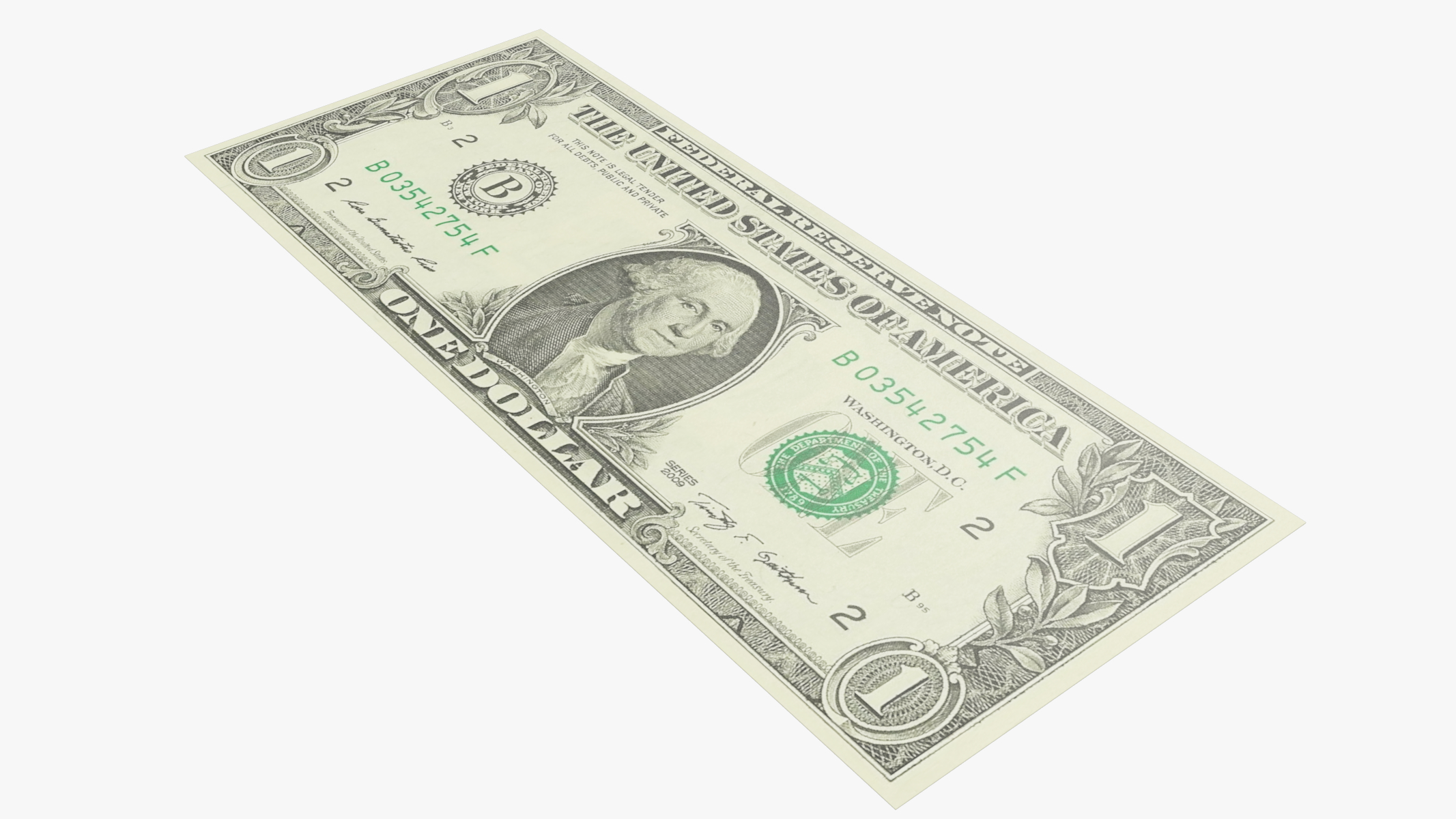 1 dollar bill 3D model - TurboSquid 1592800