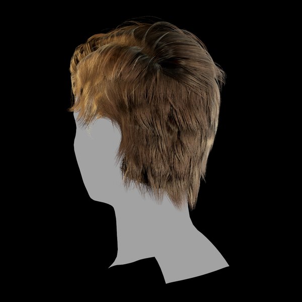 3D model hairstyle hair wavy male - TurboSquid 1592931