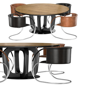 leather dining 3D model