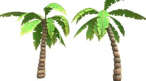 3D model cartoon palm tree