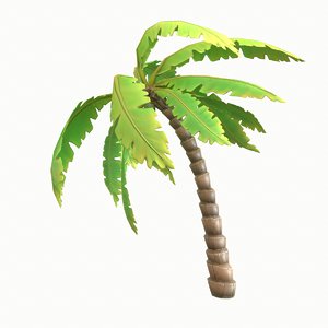 3D cartoon palm tree