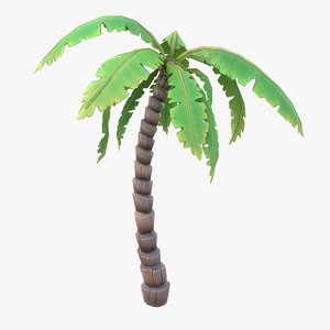 cartoon palm tree 3D model