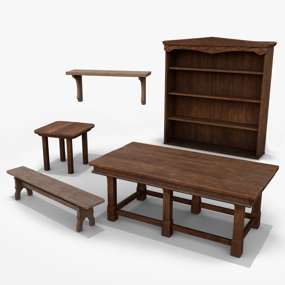 Wooden furniture 3D model - TurboSquid 1593083