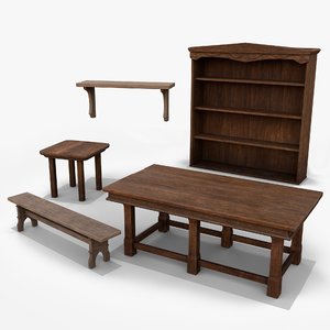 wooden furniture 3D model