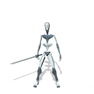 Warrior ninja action pose