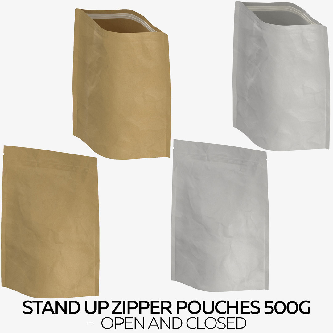 3D model stand zipper pouches 500g TurboSquid 1594079