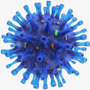 coronavirus virus blue 3D model