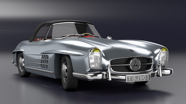 1960 Mercedes Benz 300sl Roadster Low Poly 3d Modell Turbosquid 1594543
