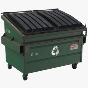 3D model real dumpster contains