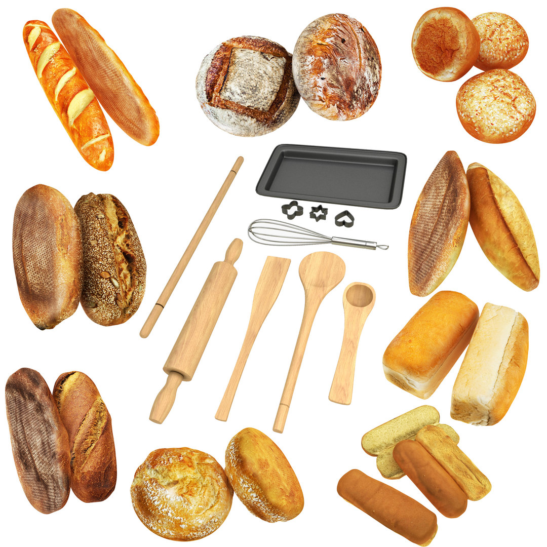 3D baking breads tools TurboSquid 1600447