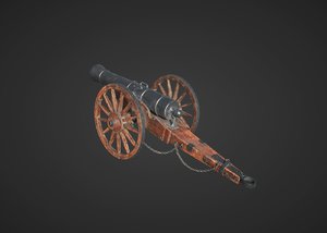 3D medieval cannon model