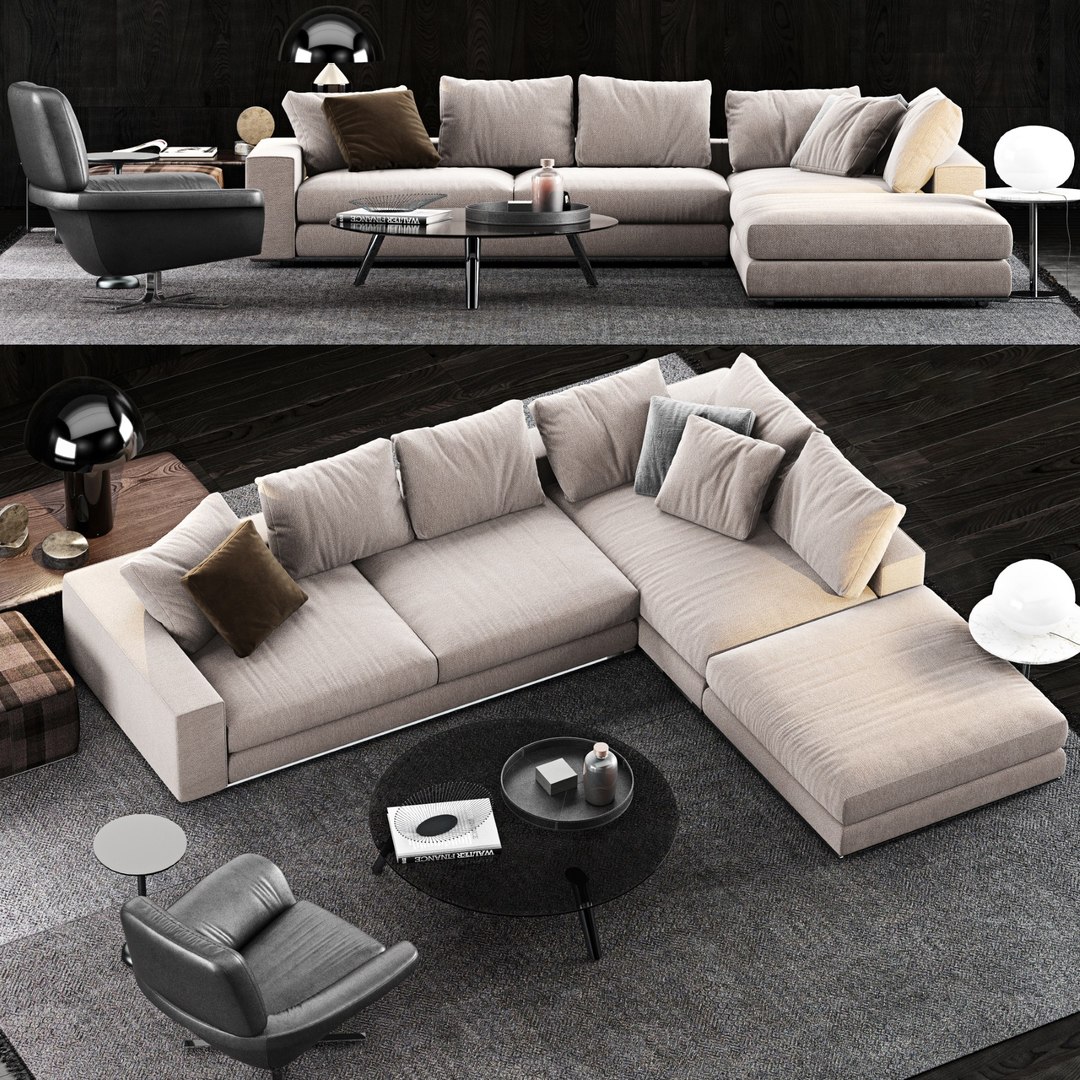 3D model minotti hamilton sofa TurboSquid 1594936