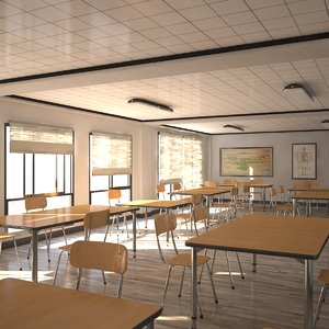 highschool study room 3D model