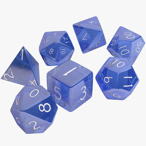3D dice d4 numbers model