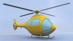 3D model cartoon helicopter