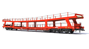 3D model car transporter railroad wagon