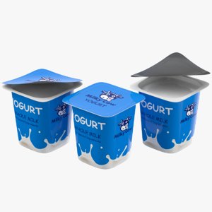 3D yogurt cup model