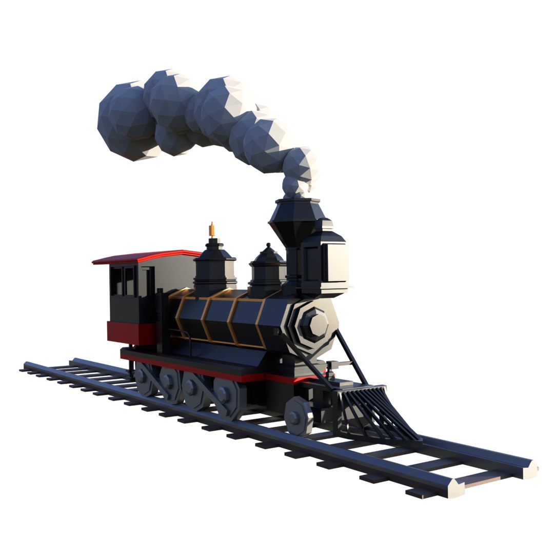 Train blender track 3D model TurboSquid 1595671