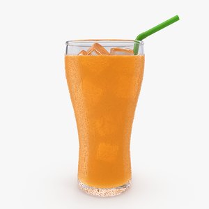 orange soda glass droplets 3D