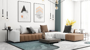3D living room dining modern model