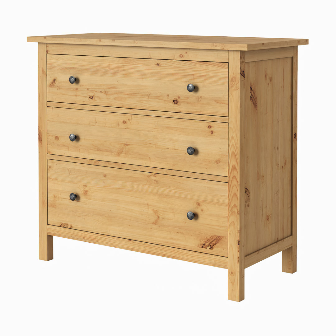 3D model ikea hemnes 3-drawer chest - TurboSquid 1596051