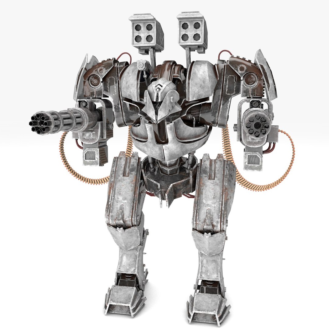 Modello 3D Minigun  Robot  RIGGED ANIMATED TurboSquid 