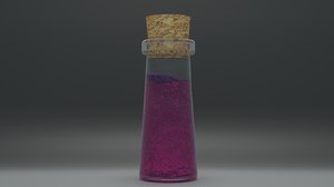 low-poly poison bottle 3D