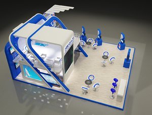 3D stand exhibition booth model