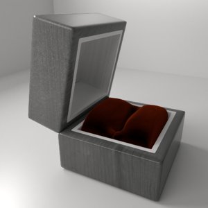 small wood ring box 3D model