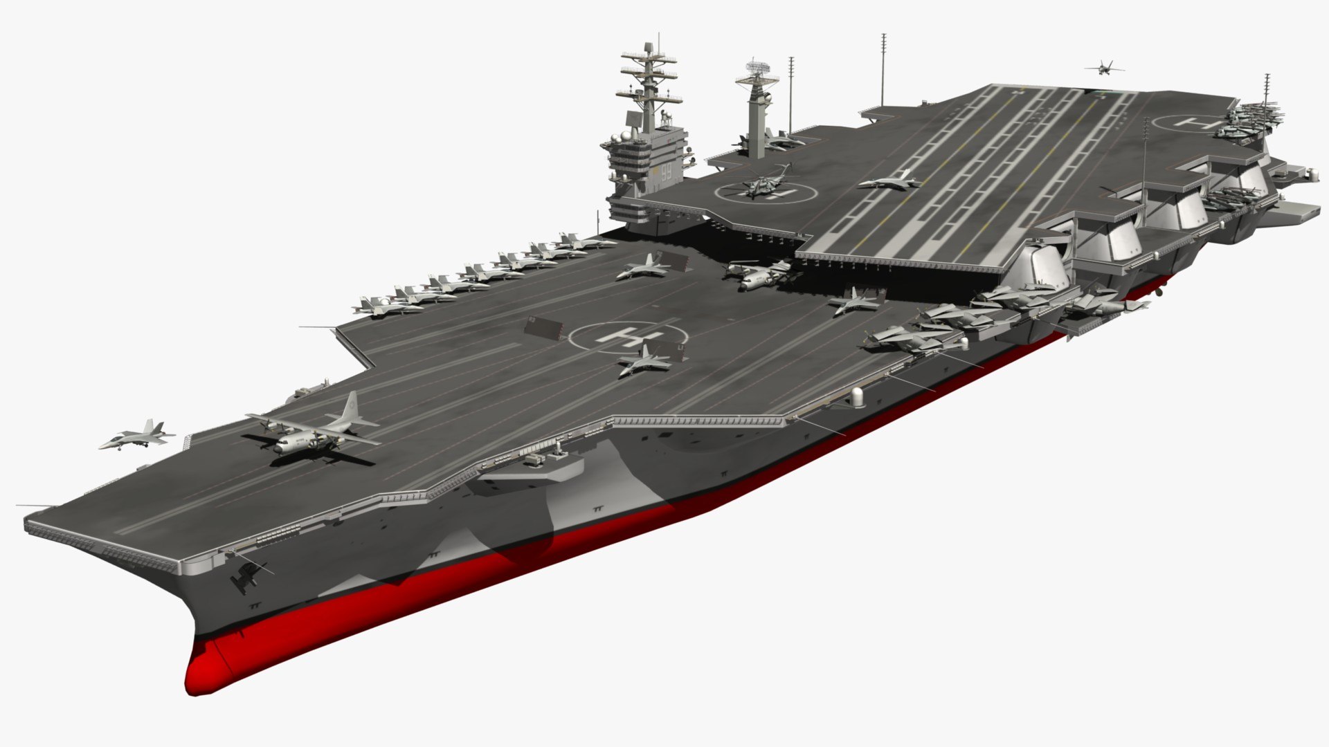 Aircraft carrier warship model TurboSquid 1596563