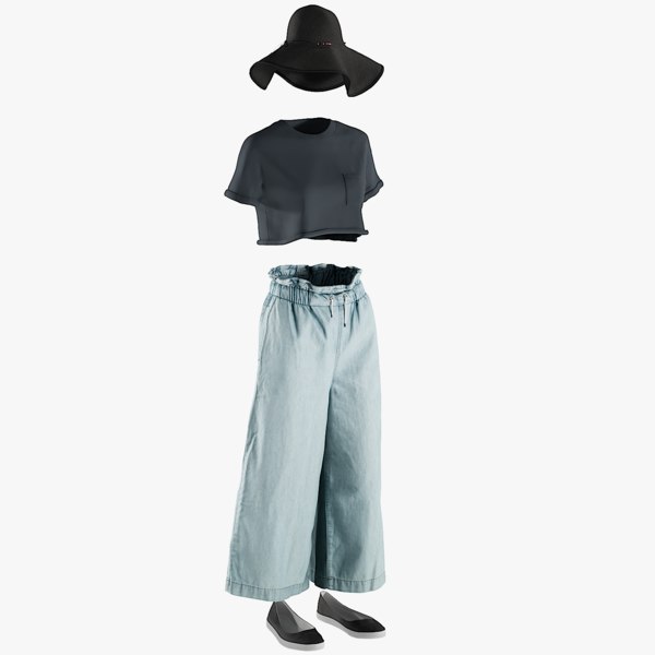 3D model realistic women s pants