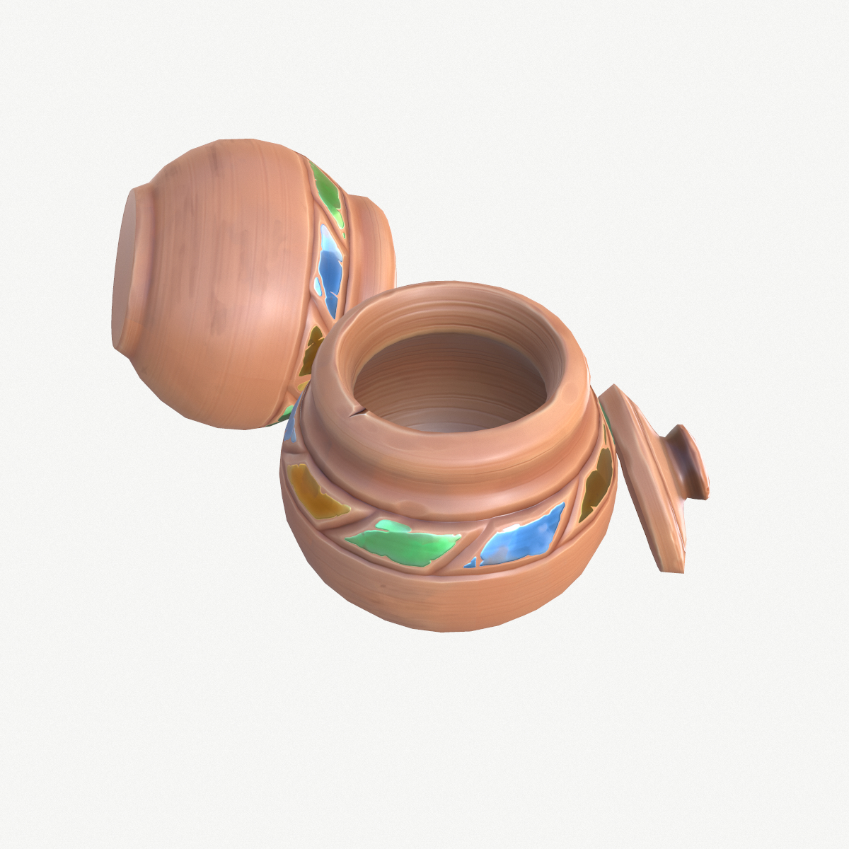  Stylized  small pot  3D  model TurboSquid 1596649