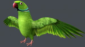 3D model parrot stylized