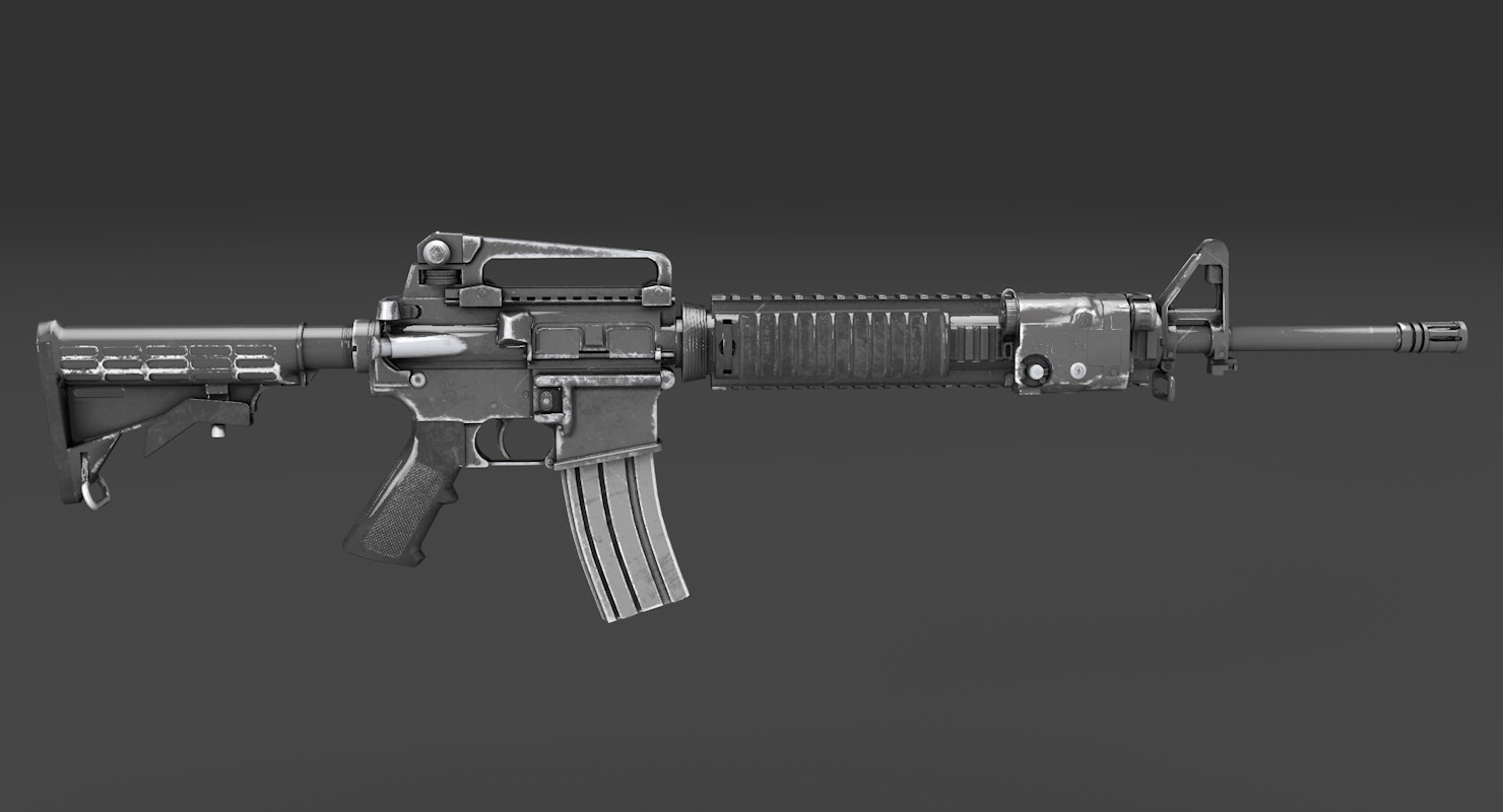 M16a4 rifle rigged 3D model - TurboSquid 1596836