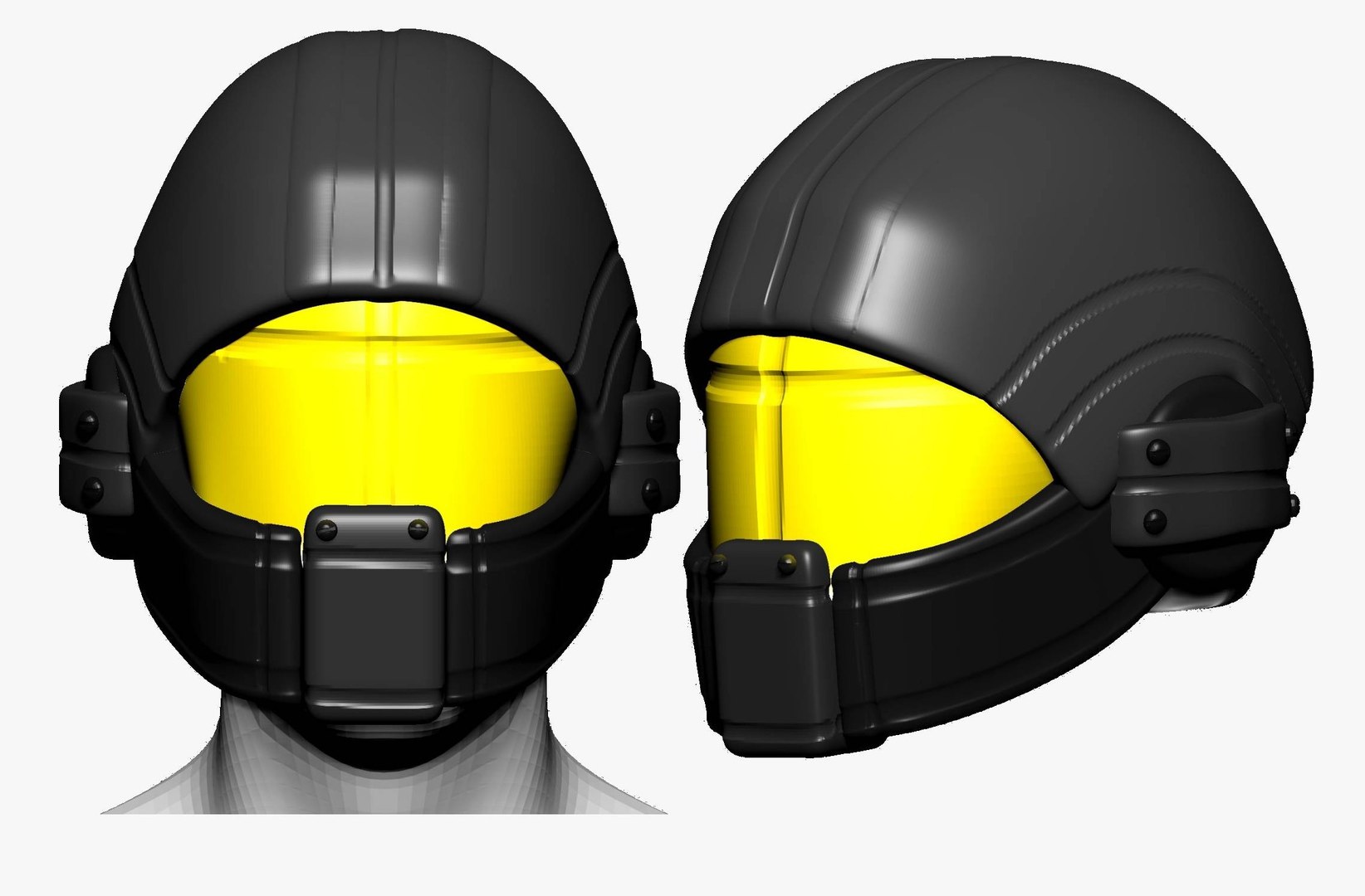 High quality scifi helmet high poly sculpt 3d printable 3D 