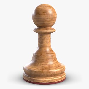 3D white chess pawn
