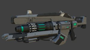 3D sci-fi link gun weapon