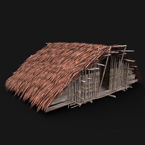aaa jungle tribal hut 3D model