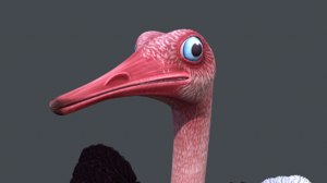 3D ostrich bird nature